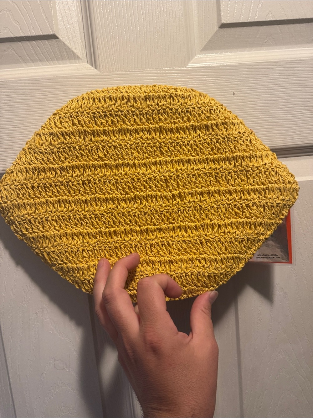 Simon miller nwt Yellow Woven Raffia Clutch with Tag lemon shape - Picture 5 of 7